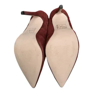 Burgundy suede pointed toe stiletto ankle boots with cowgirl design ASOS size 6 thumbnail 9