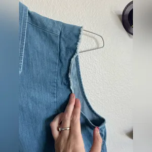 7 For All Mankind western Denim Short Sleeve Top thumbnail 3