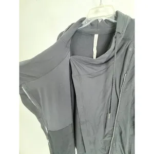 Lululemon Black Wrap Jacket Cowl Neck Asymmetrical Zip Size 12 thumbnail 8