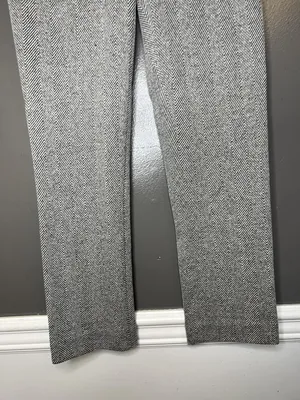 Ann Taylor Pants Womens 2 Gray Herringbone Straight Leg Tweed Dress Slacks Work thumbnail 3