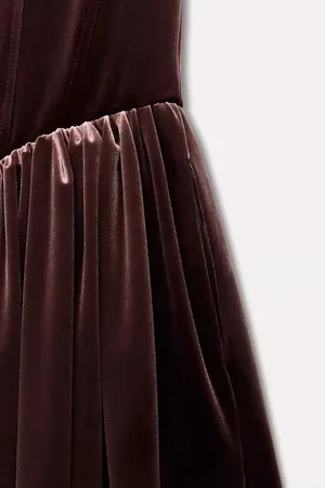 Zara Dress mini corset Velvet in Rich Purple Wedding party holiday thumbnail 8