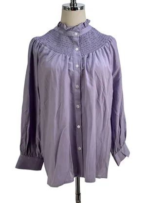 Pomander Place Emory Smocked Lilac Top thumbnail 1
