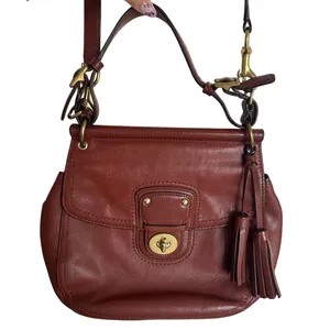 Coach Legacy New Willis 22382 Cognac Leather Crossbody Satchel Turnlock Tassel thumbnail 2