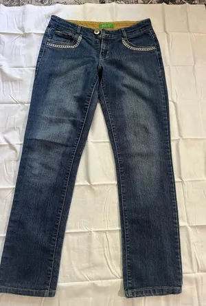 United Colors Of Benetton Dark Blue Straight Leg Jeans with Embellished Pockets thumbnail 1