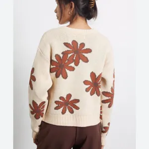 PACSun LA Hearts Knit Floral Crop Sweater Size S thumbnail 2