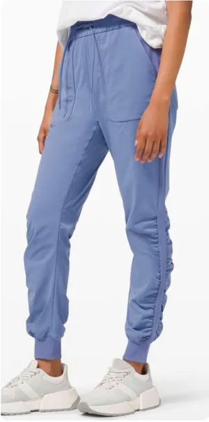 Lululemon Womens Water Drop Blue Beyond the Studio Ruched Athleisure Jogger 10 thumbnail 1
