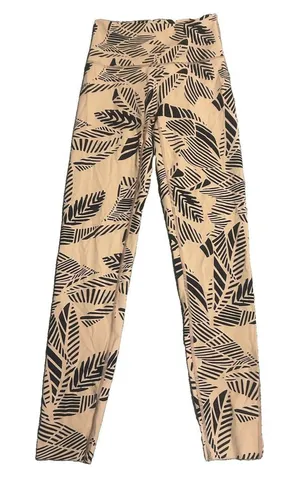 Aerie Beige Black Leaf Print High Rise Leggings Ankle Women's Sz Small Athletic thumbnail 1