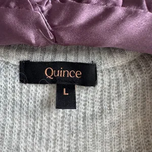 Quince Baby Alpaca Wool Quarter Zip Sweater Light Gray Quiet Luxury Preppy Large thumbnail 5