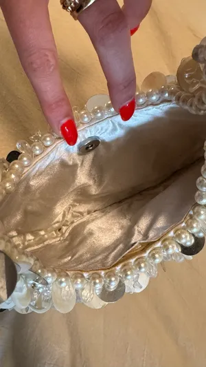 White beaded purse thumbnail 3