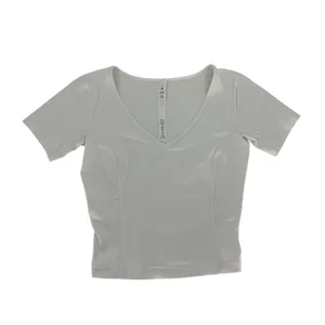 Lululemon Nulu Cropped Slim Yoga Short Sleeve Top White Size 2‎ thumbnail 2