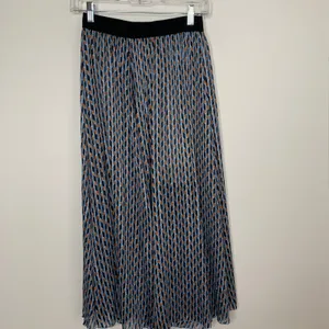 Maje Blue Jela Pleated Print Elastic-Waist High-Low Skirt Womens Size 36 thumbnail 3