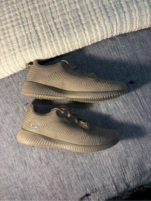Skechers Men's Taupe Knit Lace-Up Slip-On Sneakers thumbnail 2