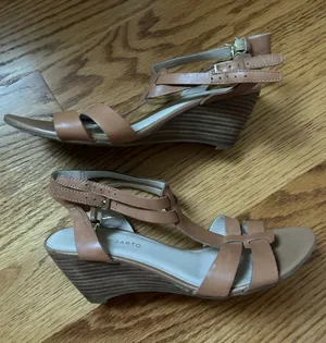 Franco Sarto Wedge Leather Sandals thumbnail 1