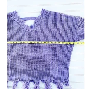 Fringe knit sweater Size Large‎ Purple thumbnail 5
