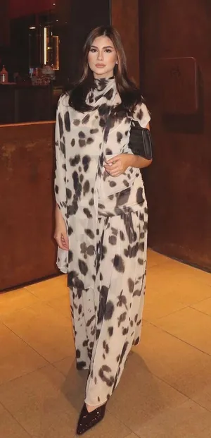 Zara dress voluminous maxi animal print kimono scarf layered casual boho thumbnail 7