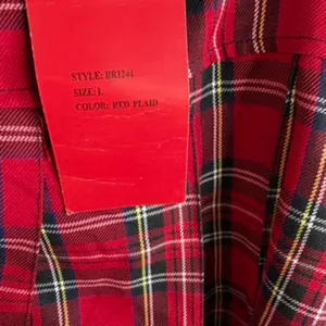 Royal Bones Red Plaid Suspender Mini Skirt Goth Punk Grunge Pleated NWT Size L thumbnail 6