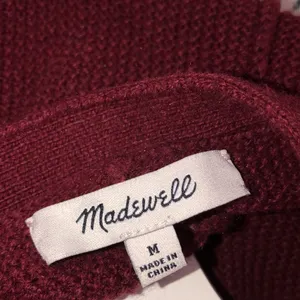 Madewell size medium cranberry grandpa cardigan thumbnail 6