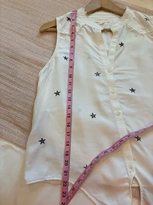 Cloth‎ & Stone Sleeveless White Star-Print Tie-Front Top size M thumbnail 5