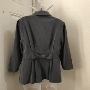 2000s Y2K Gothic Dark Academia Corporate Office Siren Core Fitted Gray Blazer Jacket two button front long sleeve Vintage thumbnail 2