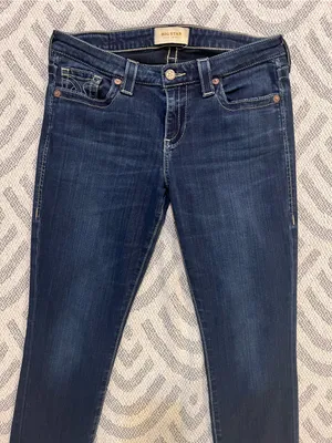 BIG STAR // THE BUCKLE Womens Alex Skinny Non-Distressed Dark Wash Blue Jeans 28 thumbnail 2