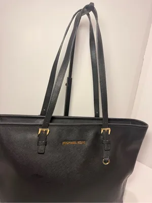 Michael Kors Black Leather Tote with Gold Hardware thumbnail 13