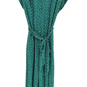 Maeve Anthropologie Jumpsuit Size XS Green Floral Geo‎ Belted Rayon Boho Cropped thumbnail 10