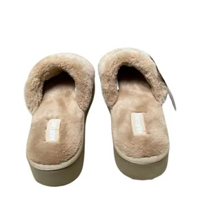Muk Luks‎ Kirstey Platform Slide Slippers Women’s 7/8 Tan Fluffy Irish Cream NEW thumbnail 3