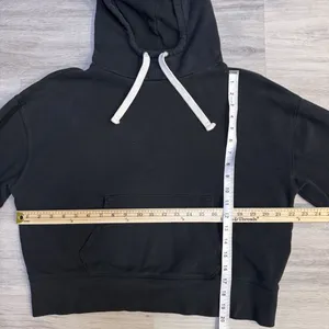Gap SemiCrop Hooded Sweatshirt Black Size Medium 22x20 (Preowned) thumbnail 5