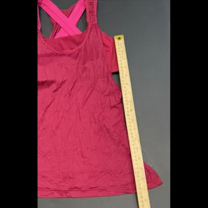 Lululemon Tank Top Bra Red Pink Luxury Designer Athletic Lounge Preppy 6‎ thumbnail 5