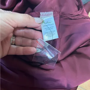 Lulus Classic Elegance Wine Satin Sleeveless Mock Neck Maxi Dress thumbnail 7