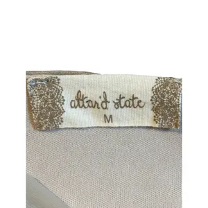 Altar'd State Babydoll Top Women Medium‎ Champagne Gold Metallic Puff Sleeve thumbnail 7