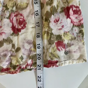 ABERCROMBIE & FITCH ivory‎ rose pink floral off shoulder crop top size M Medium thumbnail 6