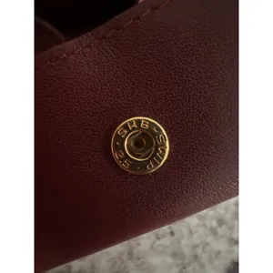 Vintage Must de Cartier Burgundy Leather Square Coin Purse Pouch Gold Hardware thumbnail 4
