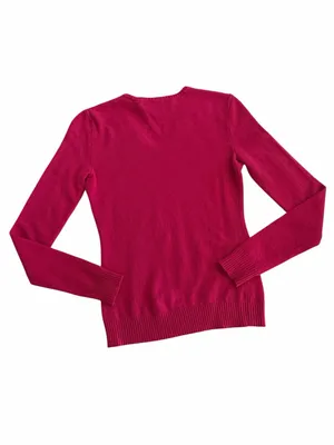 Ralph Lauren Sport Pink V-Neck Cashmere Blend Long Sleeve Sweater thumbnail 2