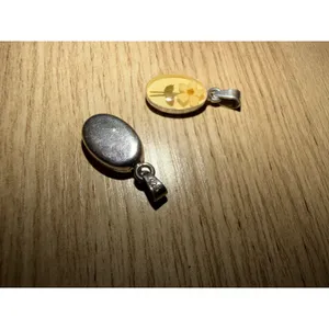 2 Pieces 925 Sterling Silver Pressed Flower Botanical Resin Oval Pendant thumbnail 3