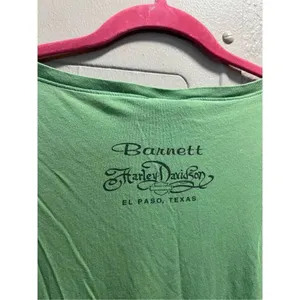Harley Davidson You Should Be So Lucky Green V-Neck T-Shirt Woman’s Size Large thumbnail 11