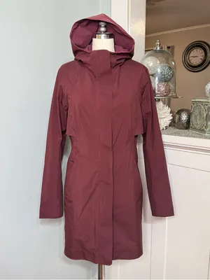 Lululemon Rain Rebel Jacket Waterproof Utility Jacket Red Merlot Size 6 Small thumbnail 8