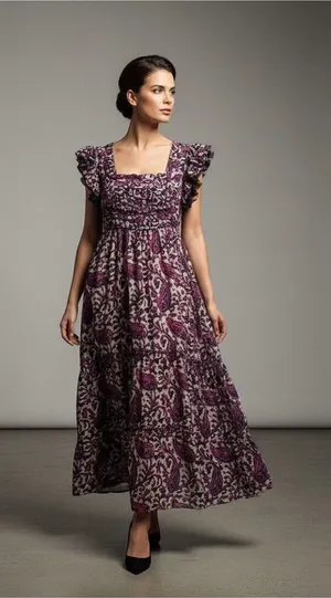 House of Harlow 1960 floral midi/maxi poplin cotton dress Sz L Fairy Cottagecore thumbnail 1