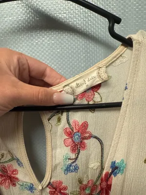Altar'd State Floral Embroidered Bell Sleeve Romper Size M thumbnail 2