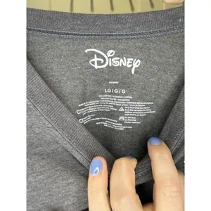 Disney Embroidered Women's Mickey Mouse Crop Top Gray Long Sleeve Shirt Size L thumbnail 6