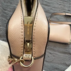 Michael Kors Baby Pink Saffiano Leather Crossbody Bag + Zip Wallet Set thumbnail 9