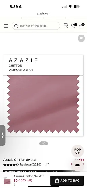 Azazie Bridesmaid Dress Pink thumbnail 3