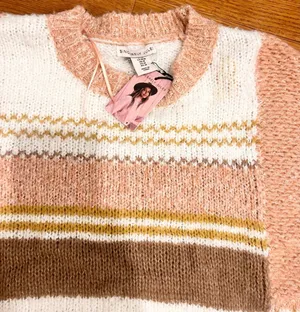 Sincerely Jules super trendy ombré cropped cable knit, sweater 100% cotton XL thumbnail 12