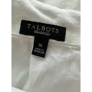 Talbots Womens White Green Dragonfly Linen Blend Fit Flare Dress Size 16 thumbnail 4