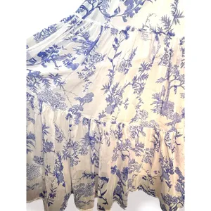 Lulus Float To‎ You White Blue Floral Halter Tiered Midi Dress Small Romantic thumbnail 10