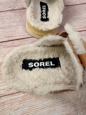 Sorel Sz 7M Tan/Beige Viibe Clog Suede Cozy Slip On Platform Mules thumbnail 5