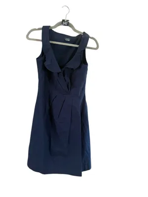Women's J.Crew Navy Midi Dress Size 2 thumbnail 8