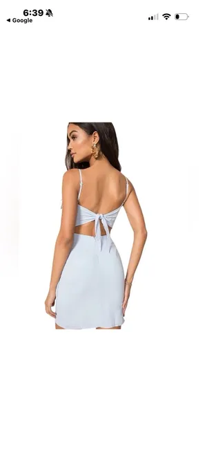 superdown Morgan Layered Tie Mini Dress in Baby Blue thumbnail 13