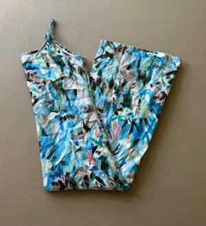 Adina Las Vegas Abstract Floral Printed Sleeveless Midi Dress thumbnail 1