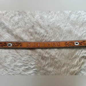 Vintage “Shirley” Hand Tooled Leather Western Belt Floral Size 30 thumbnail 6